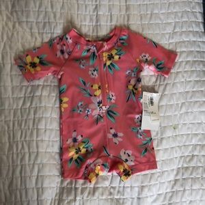 Old Navy One Piece Rashguard Swimsuit Floral